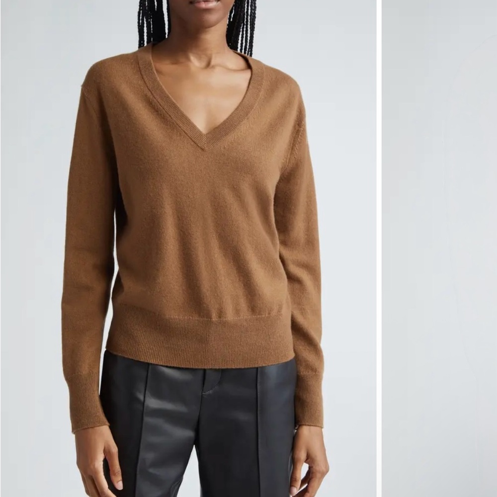VINCE Classic V-Neck Brown (camel) Women's Sweater size XS pre owned